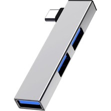 Bastore Type C To USB 3.0 Hub 3 Portlu Çoklayıcı Alüminyum Gri Renkli