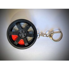 3D Snaxx Airtag Uyumlu Araba Jantı Tasarımlı Anahtarlık – Gizli Bölmeli, Şık ve Dayanıklı Tasarım