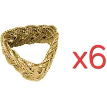 Porland Knit Altın Peçete Halkası 6'lı