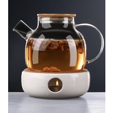 Leylart Isıya Dayanıklı 1000 ml Süzgeçli Cam Demlik Bitki Çayları , Borosilikat ,sürahi