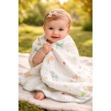 Almira Anne Bebek Kız Bebek Hayvan Figürlü Müslin Battaniye