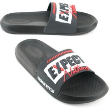 Gezer Erkek Yazlık PU Islak Zemine Uygun Banyo Havuz Terlik Siyah Düz Topuklu Konforlu Kullanım