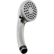 Selfbuysell Küçük Sabit - Kademesiz Krom Gövde - Beyaz Zemin-Ant.gri Iğne Duş Başlık Poşetli Amb. (5324)