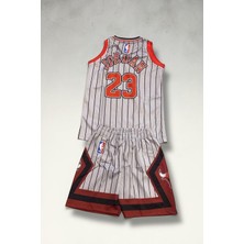 Çağrı Giyim Çizgili Chicago Bulls Jordan Çocuk Basketbol Forma