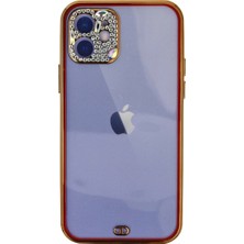 Selfbuysell Iphone 12 Kılıf Liva Taşlı Silikon - Kırmızı