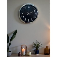 Özgün Adım Klasik 40 cm Krom Şık Metal Duvar Saati