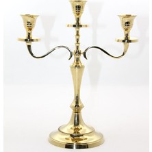 Selfbuysell Pirinç 3'lü Şamdan Model 1