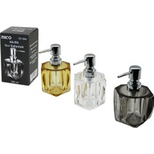 Selfbuysell Tombul Kare - 4-Kalpli Gövde  Şeffaf - Renkli   Akrilik - Mika Kristal  Sıvı Sabunluk  220ML (5324)