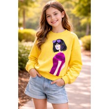 Almira Anne Bebek Kız Çocuk Pul Işlemeli Sweatshirt 11-13 Yaş Kalın Dokulu