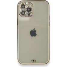 Selfbuysell Iphone 12 Pro Kılıf Liva Taşlı Silikon - Beyaz