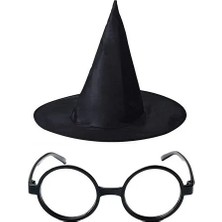 Özgün Adım Harry Potter Büyücü Şapkası ve Harry Potter Büyücü Gözlüğü Siyah Renk