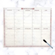 Selfbuysell Şeffaf Kendiliğinden Yapışkanlı Kalemli Haftalık Planlayıcı 40CM-50CM (5324)