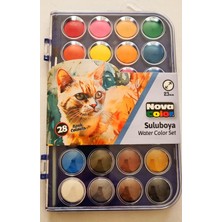 Modellino 36 & 28 Renk Seçenekli Nova Color Fırçalı 23MM Büyük Tablet Profesyonel Sulu Boya Seti