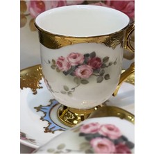 Feyza Design Şık 6 Kişilik Porselen Çay Fincan Takımı, Zarif ve Dayanıklı Tasarım