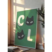 Des Vu Print Cool Kedi Posteri, Kedi Temalı Pinterest Temalı Çerçevesiz Poster