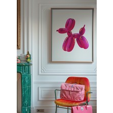Des Vu Print Pembe Balon Köpek Posteri, Pinterest Temalı Çerçevesiz Poster