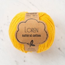 Nikaa Shop Loren Natural Cotton Hardal Sarı El Örgü Ipi - R002 - 33919