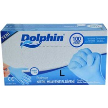 Epilons Pudrasız Mavi Nitril Eldiven Büyük Boy (L) 100 Lü Paket