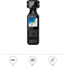 Nemere Aksiyon Kamerası Gece Görüşlü Wifi 4K 360 Derece Dönebilen Kamera CMR22 Siyah