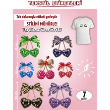 Agg Reklam Ütü ile Yapışan Kıyafet Etiketi Taş Işleme Kiraz Modeli 7li Set