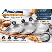 Ness Global 3'lü Alüminyum Yuvarlak Tepsi Seti – Farklı Boy Seçenekleri – Fırın Tepsisi Börek Baklava Pizza Için – Derinlik 3-3.5 cm