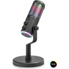 Store Mania Ieg™ Profesyonel Rgb Mikrofon Dsp Gürültü Engelleme Reverb Echo Destekli Type-C - Siyah Su8