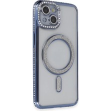 Selfbuysell Iphone 13 Kılıf Joke Simli Magneticsafe Kılıf - Mavi