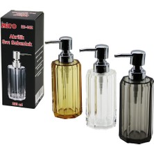 Selfbuysell Uzun Sekizgen Şeffaf - Renkli Akrilik - Mika Kristal  Sıvı Sabunluk  200ML (5324)