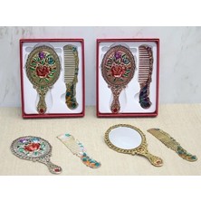 Nikaa Shop Gül Tasarimi Ayna ve Tarak Seti Küçük Boy
