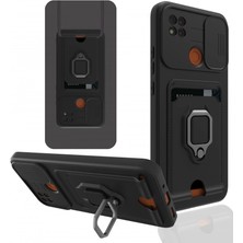 Selfbuysell Xiaomi Redmi 9c Kılıf Zuma Kartvizitli Yüzüklü Silikon - Siyah