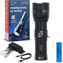 Selfbuysell Lazer Etkili Profesyonel El Feneri  WT-631- 30,000 Lümen