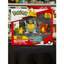 Jazwares Pokemon Battle 3'lü Figür Seti Pikachu, Charmeleon, Blastoise Figürleri