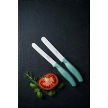 Makri Home 2'li Ultra Keskin Tırtıklı Bıçak Seti, Yeşil 22 cm %100 Garantili Paslanmaz Çelik