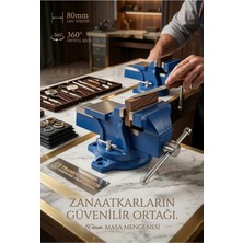 Creatividad Solutions 80 mm 360° Döner Tabanlı Profesyonel Çelik Masa Mengenesi 722968