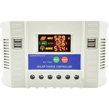 Powermaster PM-60A 12V-24V-36V-48V 60 Amper 4 Usb'li Dijital Otomatik Solar Şarj Regülatörü