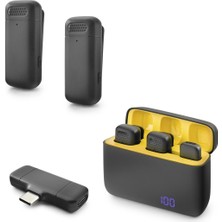Rivera Tech Rvrstr4 Type-C Kablosuz 2’li Yaka Mikrofonu - Siyah HDX2799