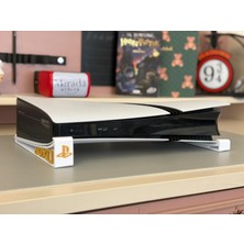 Merada Playstation 5 Pro ve Slim Yatay Stand Beyaz-Altın Şık Tasarım