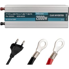 Powermaster PM-2000C 12 Volt 2000 Watt Şarjlı UPS'li Inverter Güç Seçeneği 10 VA LCD Ekran