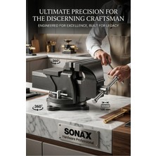 Creatividad Solutions Hardware Professional 100MM Ağır Hizmet Tipi 360° Döner Tabanlı Masa Mengenesi 722969