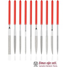 Creatividad Solutions 10'lu Profesyonel Elmas Eğe Seti | Hassas Metal Ahşap Cam Işleme Törpüsü 722921