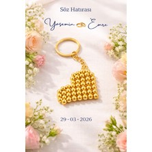 Umut Hediyecilik Gold Kalpli Anahtarlık Nişan Düğün Söz 8 Adet