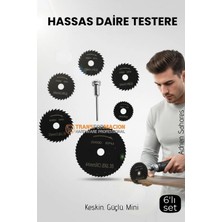 Creatividad Solutions 6'lı Karbür Çelik Mini Daire Testere Seti - Hss Döner Kesici Bıçak ve Mandren Takımı 722637