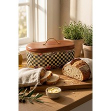 Makri Home Ekmeklik, Metal Ekmeklik, Ekmek Sepeti, Çiçek Desenli Ekmeklik, Yerli Üretim (34 cm x 19 cm x 16 Cm)