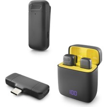 Rivera Tech Rvrstr4 Type-C Kablosuz Yaka Mikrofonu - Siyah HDX2798