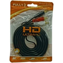 Fully G-530AG 3 Metre Gold Uçlu 2 Rca - 3.5mm Stereo Ses Kablosu