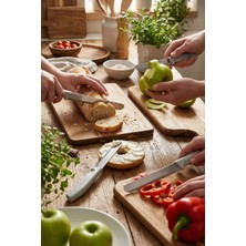 Makri Home 4'lü Ultra Keskin Tırtıklı Bıçak Seti, Beyaz 22 cm %100 Garantili Paslanmaz Çelik