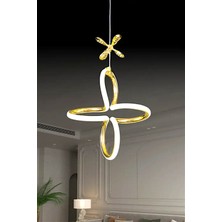 Ece Aydınlatma Bronx Gold Kaplama 3 Renk Ledli Modern Özel Tasarım Sarkıt Ledli Avize - Kumandasız