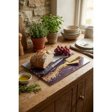 Makri Home Mermer Desenli Cam Kesme Tahtası | 25 × 35 cm