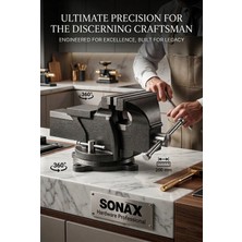 Creatividad Solutions Hardware Professional 200 mm Ağır Hizmet Tipi 360° Döner Tabanlı Masa Mengenesi 722972