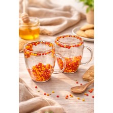 Makri Home 2 Adet Taraftar Kupa Sarı Kırmızı, 350 ml | Cidarlı Cam Taraftar Bardak